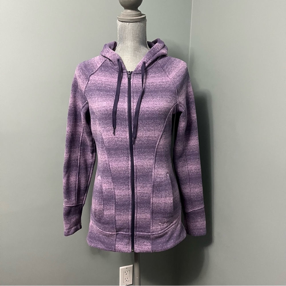UNDER ARMOUR Ombré striped purple long sleeve full zip hoodie women’s size small